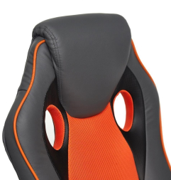 Кресло RACER GT new кож/зам/ткань, металлик/оранжевый, 36/07