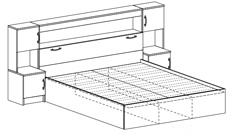 Кровать с прикроватным блоком Басса КР 552