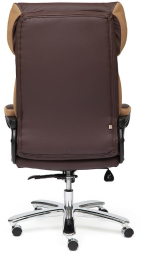Кресло GRAND Кожа + кож.зам/ткань, коричневый/бронза-21