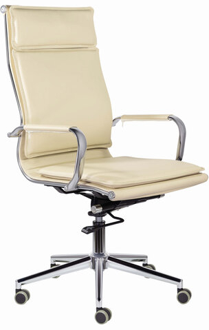 Кресло офисное BRABIX PREMIUM "Kayman EX-532", экокожа, хром, бежевое, 532544