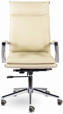 Кресло офисное BRABIX PREMIUM "Kayman EX-532", экокожа, хром, бежевое, 532544