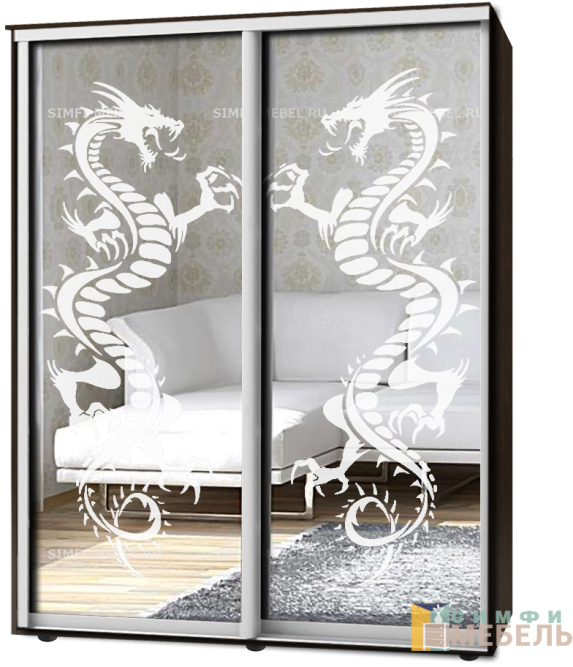 Шкаф-купе 2х дв Стандарт Пескоструй № 103