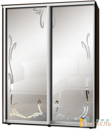 Шкаф-купе 2х дв Стандарт Пескоструй фон матовый № 40