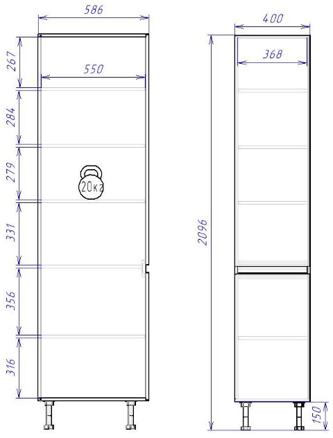 Пенал ПГ-40Н Женева (ЛДСП)