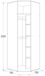 Шкаф 1-но дв. угловой Ольга 14