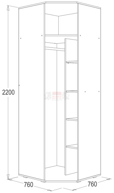 Шкаф 1-но дв. угловой Ольга 14
