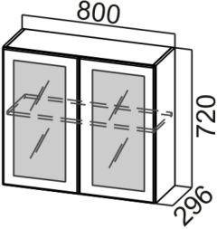 Шкаф навесной 800 (со стеклом) Модус