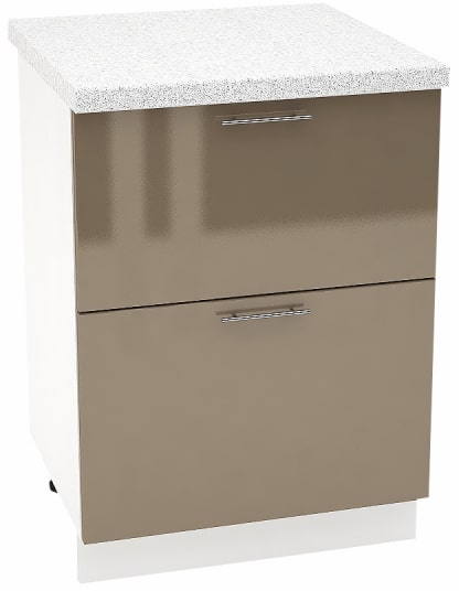Шкаф нижний 2 ящика Кухня Валерия ШН2Я 600 (глянец)