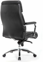 Кресло из натуральной кожи BRABIX PREMIUM &quot;Phaeton EX-502&quot;, хром, черное, 530882