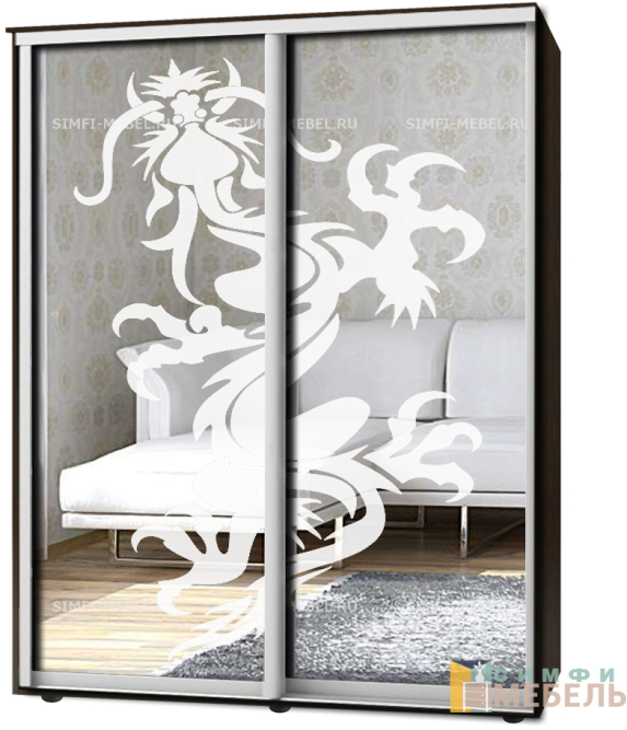 Шкаф-купе 2х дв Стандарт Пескоструй № 104