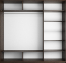 Шкаф-купе Прайм 3-х дверный (Стекло белое/ЛДСП/Стекло белое) Венге