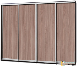 Шкаф купе 4х дв Комби 1 Ясень шимо темный
