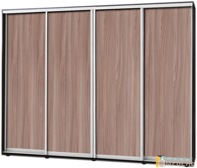 Шкаф купе 4х дв Комби 1 Ясень шимо темный