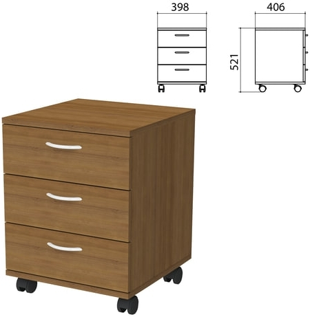 Тумба подкатная Бюджет 3 ящика