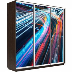 Шкаф-купе Экспресс 3-х дверный (Фото №1008 Ночная магистраль)