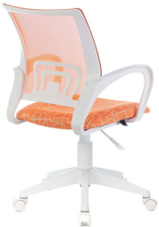 Кресло BRABIX "Fly MG-396W", с подлокотниками, пластик белый, сетка, оранжевое с рисунком "Giraffe", 532402, MG-396W_532402