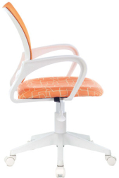 Кресло BRABIX "Fly MG-396W", с подлокотниками, пластик белый, сетка, оранжевое с рисунком "Giraffe", 532402, MG-396W_532402