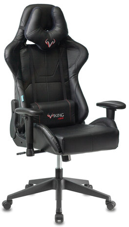 Кресло компьютерное Zombie VIKING 5 AERO, 2 подушки, экокожа, черное, 1216367