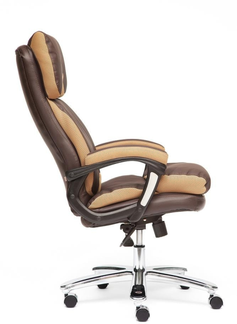 Кресло GRAND кож/зам/ткань, коричневый/бронзовый, 36-36/21