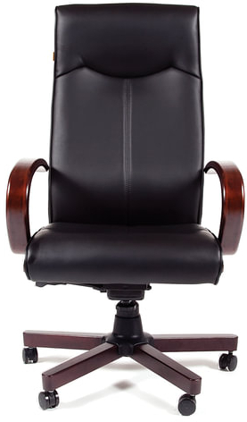 Кресло офисное "Элегант", СН 411, экокожа, дерево, черное, 7001364