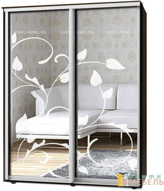 Шкаф-купе 2х дв Стандарт Пескоструй № 105