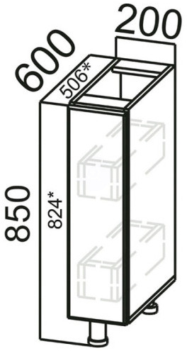 Стол рабочий С200б (бутылочница) Прованс