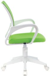 Кресло BRABIX "Fly MG-396W", с подлокотниками, пластик белый, сетка, салатовое, 532403, MG-396W_532403