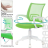 Кресло BRABIX "Fly MG-396W", с подлокотниками, пластик белый, сетка, салатовое, 532403, MG-396W_532403