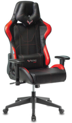 Кресло компьютерное Zombie VIKING 5 AERO, 2 подушки, экокожа, черное/красное, 1216368