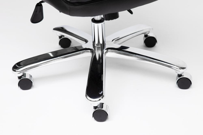 Кресло GRAND Кожа + кож.зам/ткань, черный/серый-12