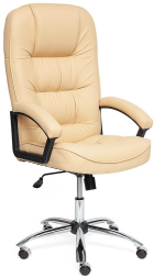 Кресло СН9944 Хром, кож/зам, бежевый, 36-34