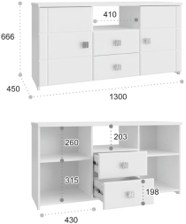 Тумба Изабель ИЗ-53К белое дерево