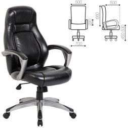 Кресло офисное BRABIX PREMIUM "Turbo EX-569", экокожа, спортивный дизайн, черное, 531014