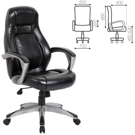 Кресло офисное BRABIX PREMIUM "Turbo EX-569", экокожа, спортивный дизайн, черное, 531014