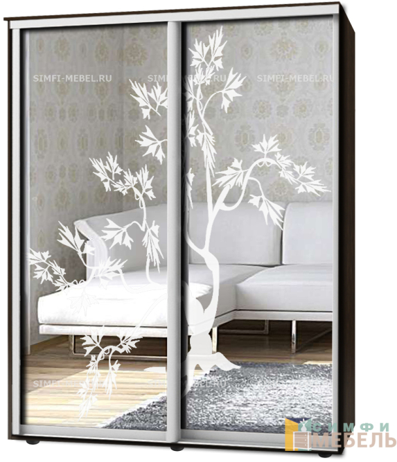 Шкаф-купе 2х дв Стандарт Пескоструй № 106