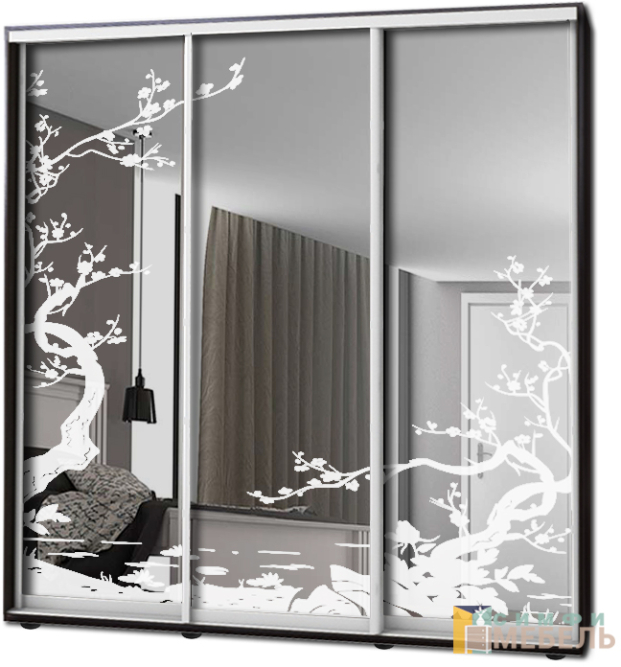 Шкаф купе 3х дв Пескоструй № 1