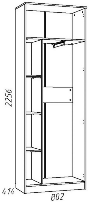 Шкаф для одежды НМ 013.02-02 М