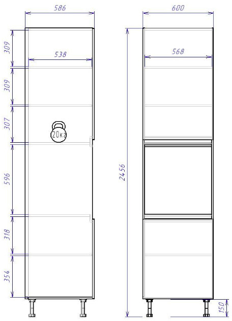 Пенал ПГ-60В Женева (ЛДСП)