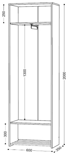 Шкаф 2-х створчатый Ольга-Лофт 3