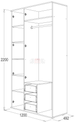 Шкаф 3-х дв. Ольга 14