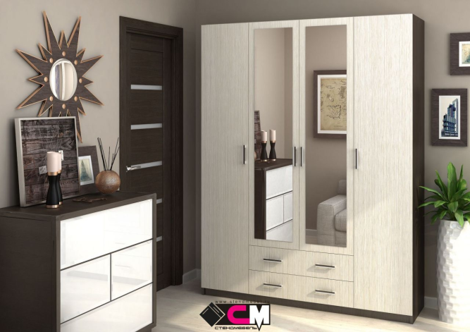 Шкаф 4-х ств. Квадро