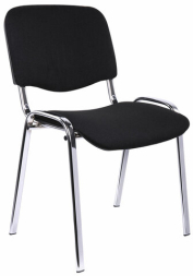Стул для персонала и посетителей "ИЗО", хромированный каркас, ткань черная С-11, В-14