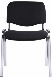 Стул для персонала и посетителей "ИЗО", хромированный каркас, ткань черная С-11, В-14