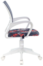 Кресло BRABIX "Fly MG-396W", с подлокотниками, пластик белый, сетка, серое с рисунком "Graffity", 532404, MG-396W_532404