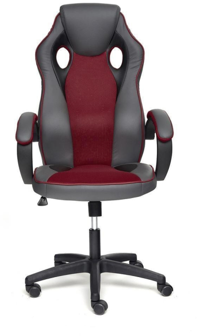 Кресло RACER GT new кож/зам/ткань, металлик/бордо, 36/13