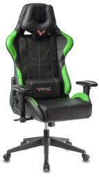 Кресло компьютерное Zombie VIKING 5 AERO, 2 подушки, экокожа, черное/зеленое, 1359298