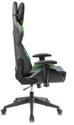 Кресло компьютерное Zombie VIKING 5 AERO, 2 подушки, экокожа, черное/зеленое, 1359298