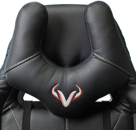 Кресло компьютерное Zombie VIKING 5 AERO, 2 подушки, экокожа, черное/зеленое, 1359298