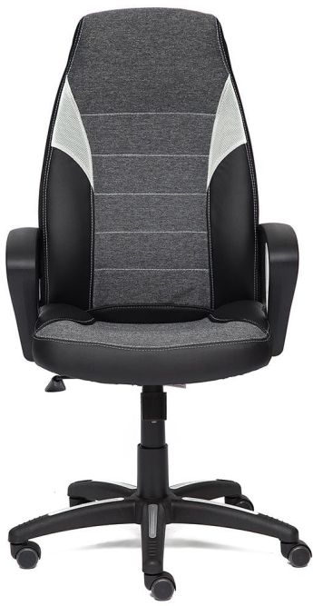 Кресло INTER кож/зам/ткань, черный/серый/серый, 36-6/207/14