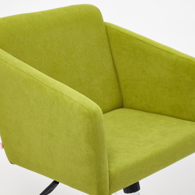 Кресло MILAN хром флок , олива, 23